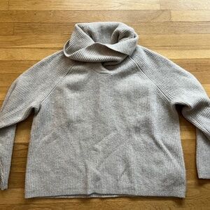 Ralph Lauren Wool Cashmere Blend Cowl Neck Sweater Gray Oversized XL